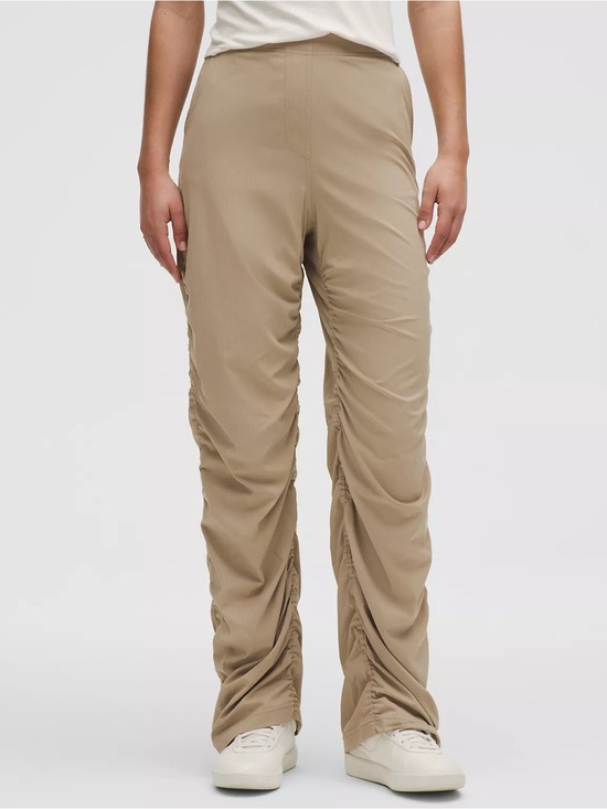 lululemon athletica Pants - Lululemon Athletica Dance Studio Slim Fit High Rise Flared Tan Pants, M Like New